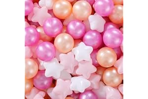 Heopeis Star Ball Pit Balls 100 200 500 for Toddlers Ball Pits - Ball Pit Ball Shapes for Boys Girls Fun, Pit Accessories Playhouse, Baby Kiddie Pool, Party Christmas Decoration