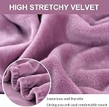 Teynewer Velvet Sofa Cover 2 Seater Purple High Stretch Non Slip Elastic view 3