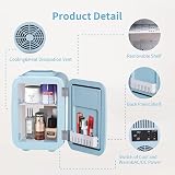 YASHE Mini Fridge 4L 6 Cans, AC/DC Thermoelectric Cooler Warmer Blue view 7