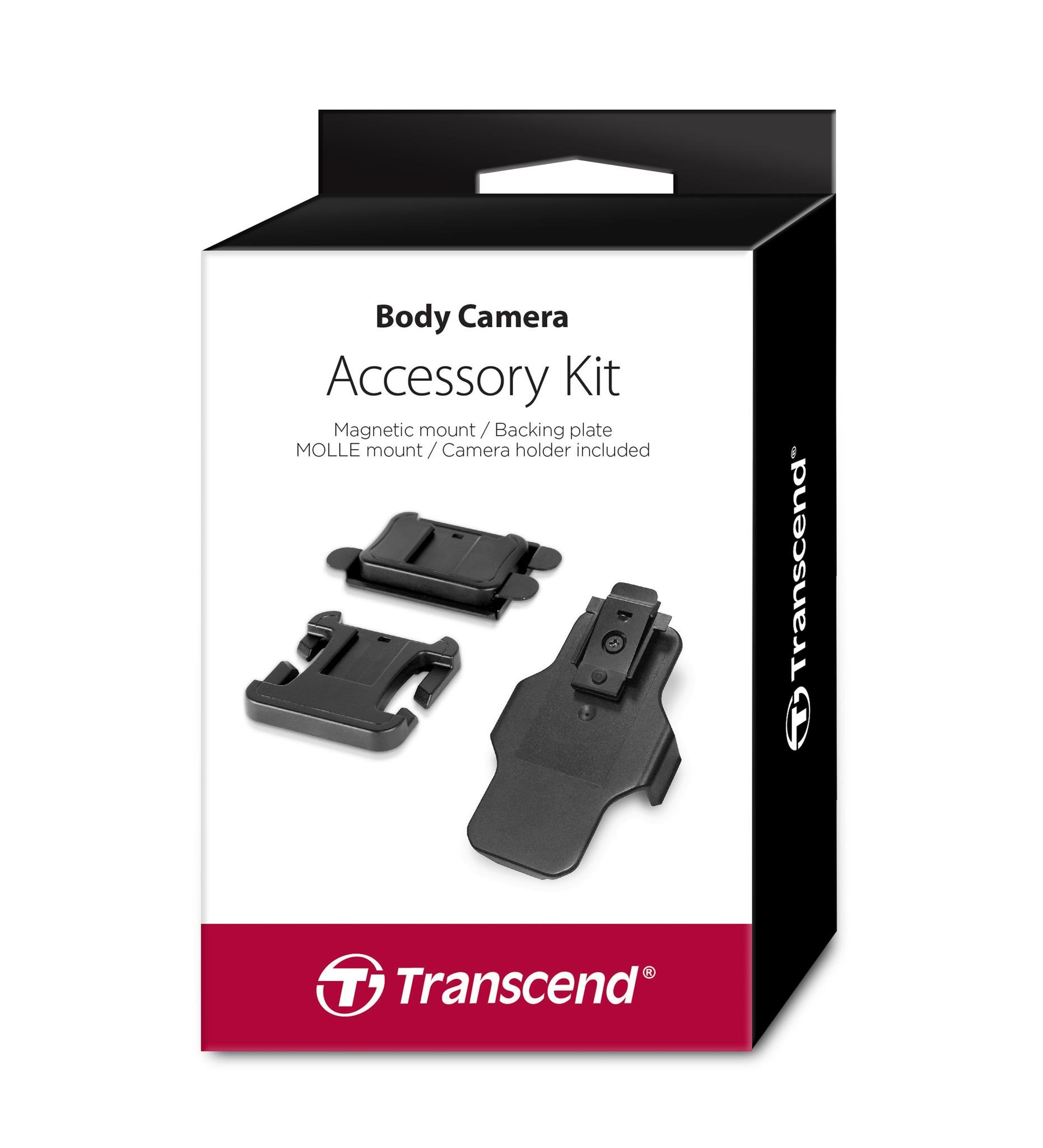 Transcend Accessory Kit for Bodycam TS-32GDPB20A,Includes a Magnetic Mounting Clip, MOLLE Mount and Camera Mount-TS-DBK2