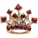 Knighthood Gold Crown With Maroon Stone Detailing Lapel Pin Brooch for Men