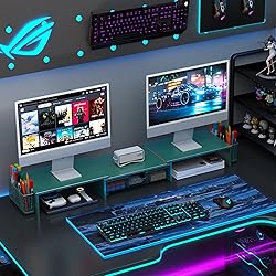 gianotter Dual Monitor Stand Riser, Desk Organizer