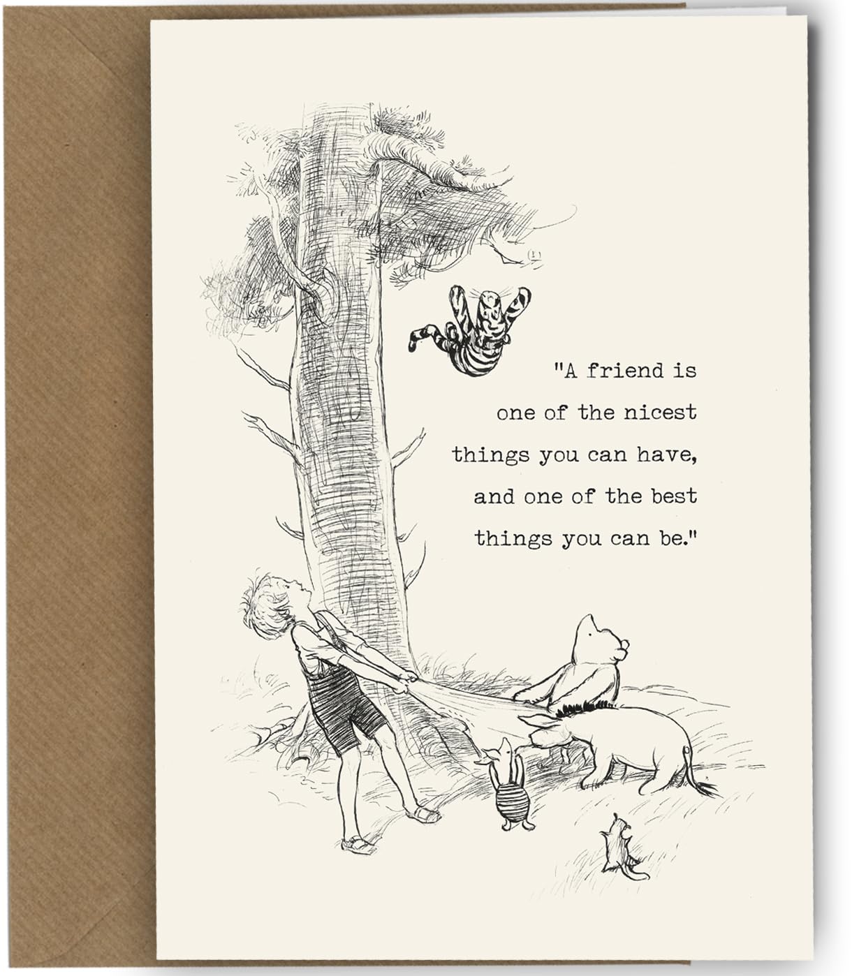 Pooh Piglet and Friends Birthday Card Anniversary Card Valentine Card Winnie share it with somebody #1336