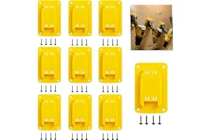 10Pcs Tool Mount for Compatible with Dewalt 20V,12V Drill, M18 Tool Holder with 𝟒𝟎 𝐒𝐜𝐫𝐞𝐰𝐬,Hanger,Yellow
