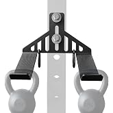 Lights Mountain Universal Dual Kettlebell Attachment with Carabiner Hooks, 5mm Steel Space-Saving Storage for Squat Rack, Silicone Padded Weight Holder for Resistance Bands &amp; Kettlebells