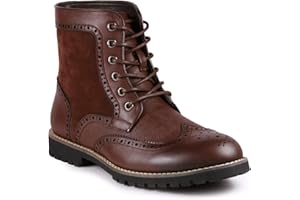 Metrocharm MC304 Men's Lace Up Wing Tip Oxford Boot