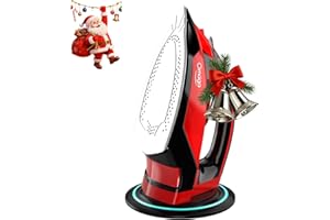 OMAIGA Cordless Iron for Clothes - 1500W Steam Iron with Non-Stick Ceramic Soleplate, Rapid Heating, Auto Shut Off, Burst of Steam, Self-Clean, Anti-Drip, Anti-Calc, 3 Temperature Settings, Red