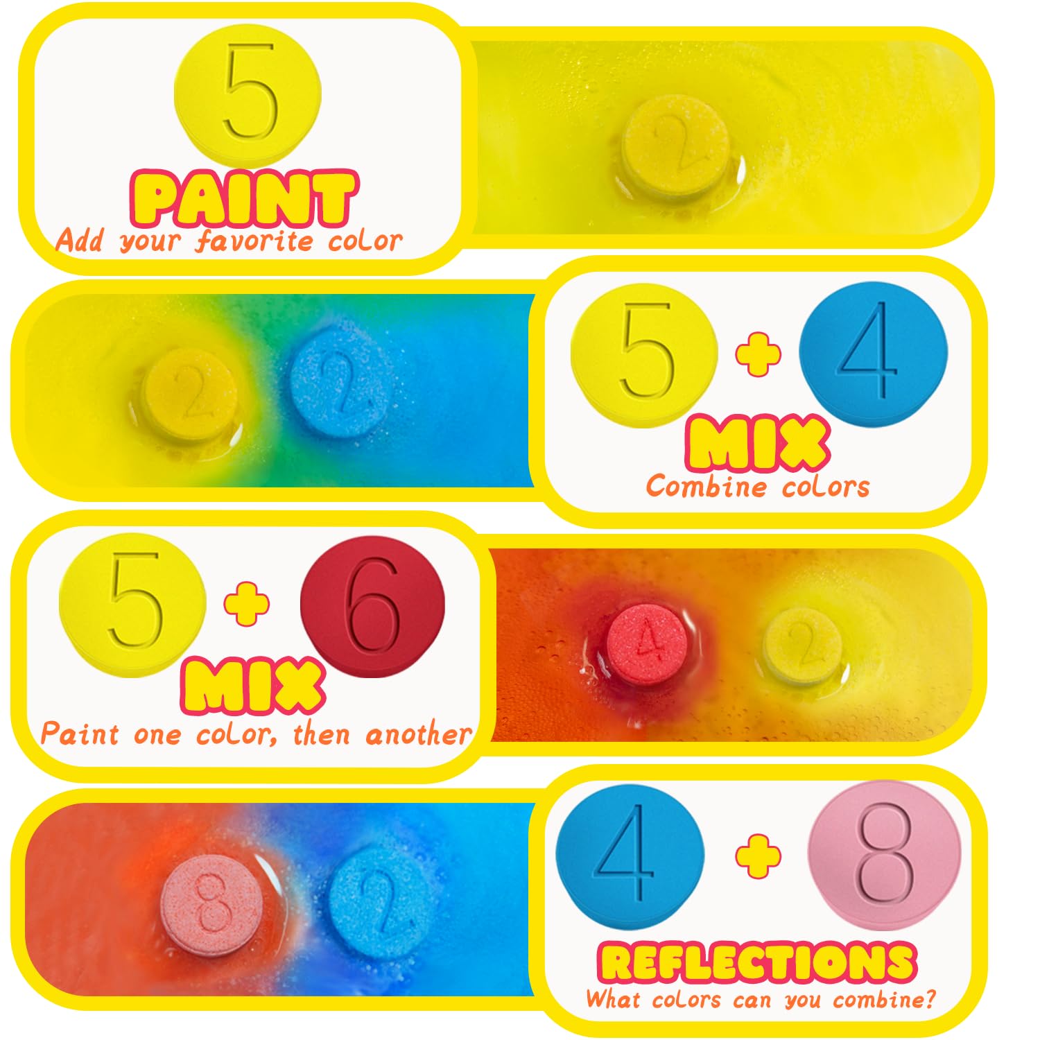 Bath Bombs for Kids Christmas Gifts for Teens 180 Mini Color Tablets in 9 Bright Colors for Creative Bathtub Art Bath Toys Fun Colorful Bath Scientific Experiment for Boys Girls Stocking Stuffers