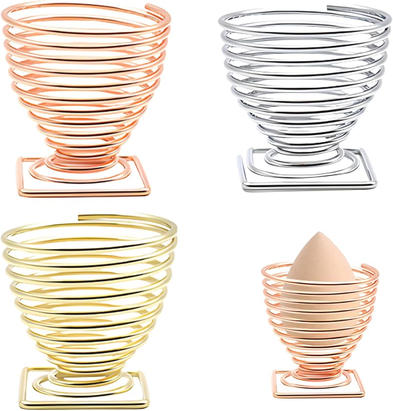 cailiya Makeup Sponge Holder Drying Rack Beauty Egg Puff Stand - 3PCS Gold