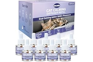 ZHANGK Cat Calming Diffuser Refill 9 Pack Pheromone Diffuser to Calm Cats 270 Days Effectively Anti Anxiety Relief Stress Cat Pheromones Calming Refills 48ml/Bottle Fits All Cats And Common Diffusers Plug in