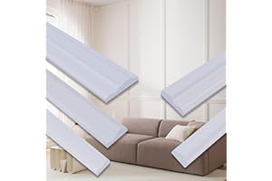 QDYMXUN Peel and Stick Chair Rail Panel Molding, 240''L x 0.9''W Strong Self Adhesive TPE Wall Moulding Trim for Home DIY Decoration (Paintable White)