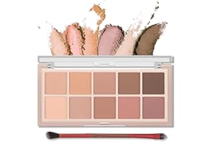 Erinde 10 Colors Eyeshadow Palette Makeup - Matte Naked Eye Shadow, Ultra-Blendable, Nudes Warm Neutral Cosmetic Eye Shadows 