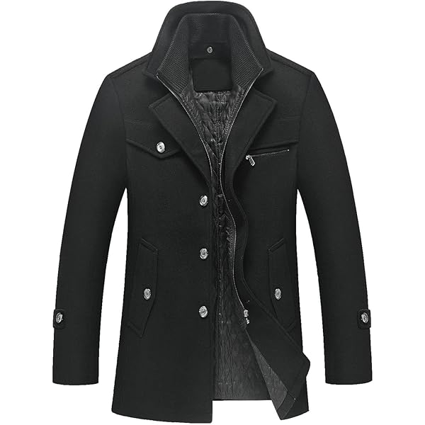 ジャケット・アウター STONE  90s WOOL PEA COAT Vintage 90's Sterlingwear DSCP Men Black Wool PEA Coat