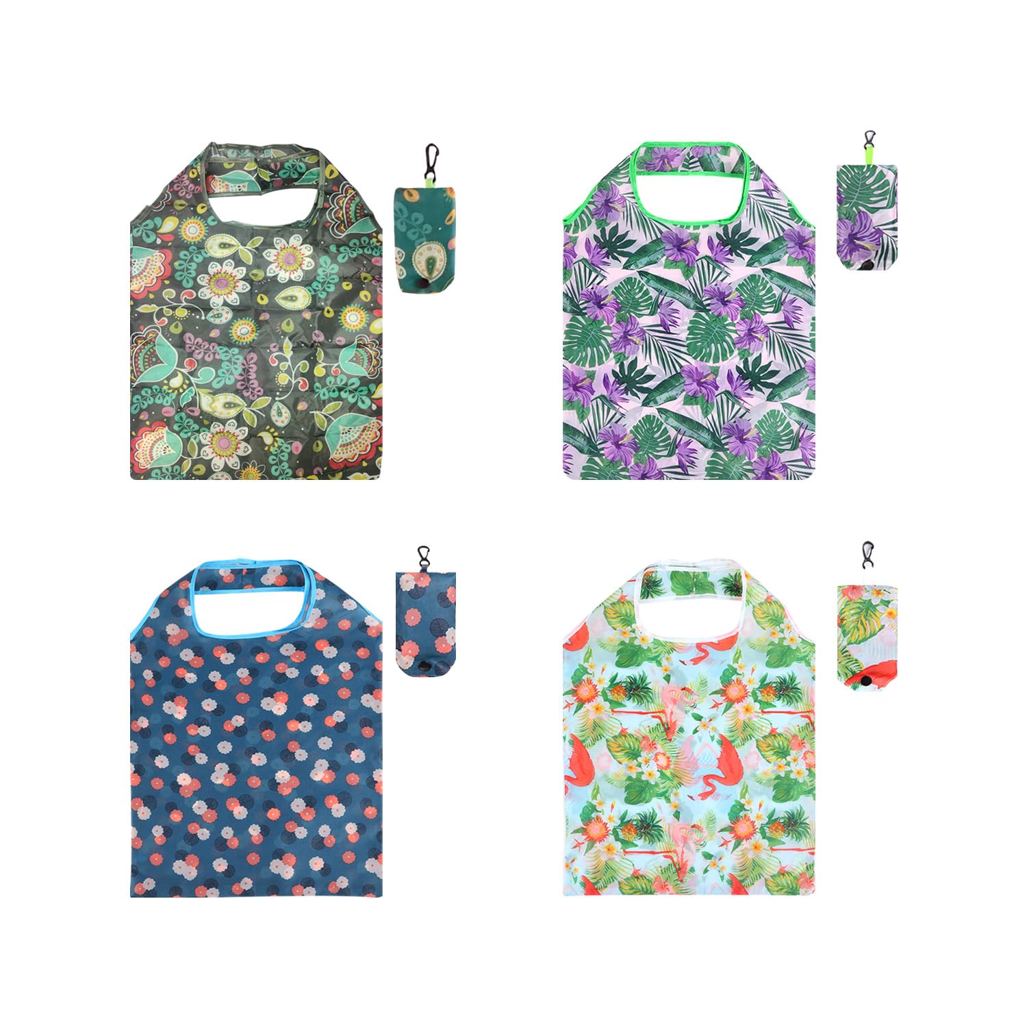 GVSAVY 4pcs Collapsible Shopping Bags, Reusable Tote Bags, Portable Shopping Bags, Waterproof Gift Bags, suitable for shopping, daily use