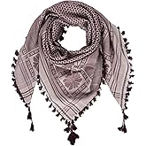 Merewill Cotton Shemagh Tactical Desert Wrap Keffiyeh Head Neck Arab Scarf For Men 49"x49"