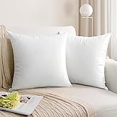 Thmyo 2 Pack Soft Velvet Solid Decorative Square Throw Pillow Covers Cozy Christmas White Cushion Case Pillowcases for Sofa Couch Bed Car Home Decor(18x18inch/45x45cm)(Only Pillowcases, No Inserts)