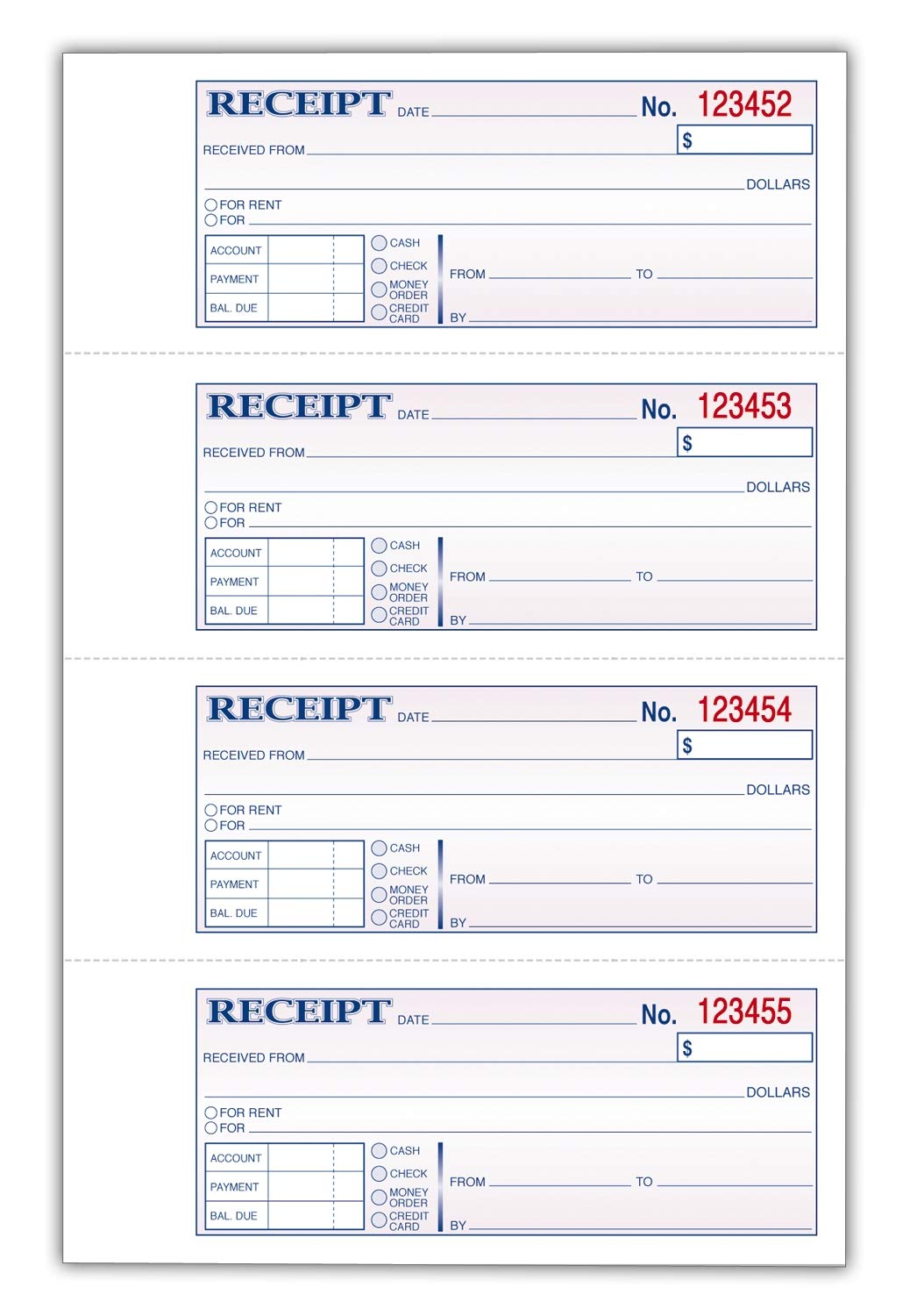 Tops Money Receipt Book 2 Part Carbonless 2 3 4 X 7 1 8 Inches 4 Receipts Per Page 400 Sets Per Book 46816
