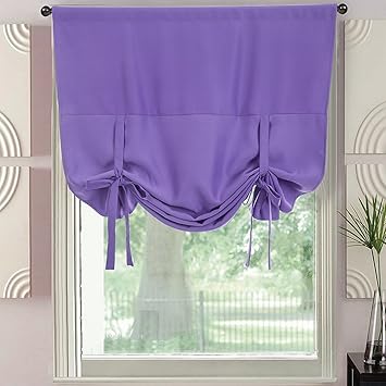 Amazon De Hoomall Raffrollos Schlaufen Gardine Mit Bander Bogen