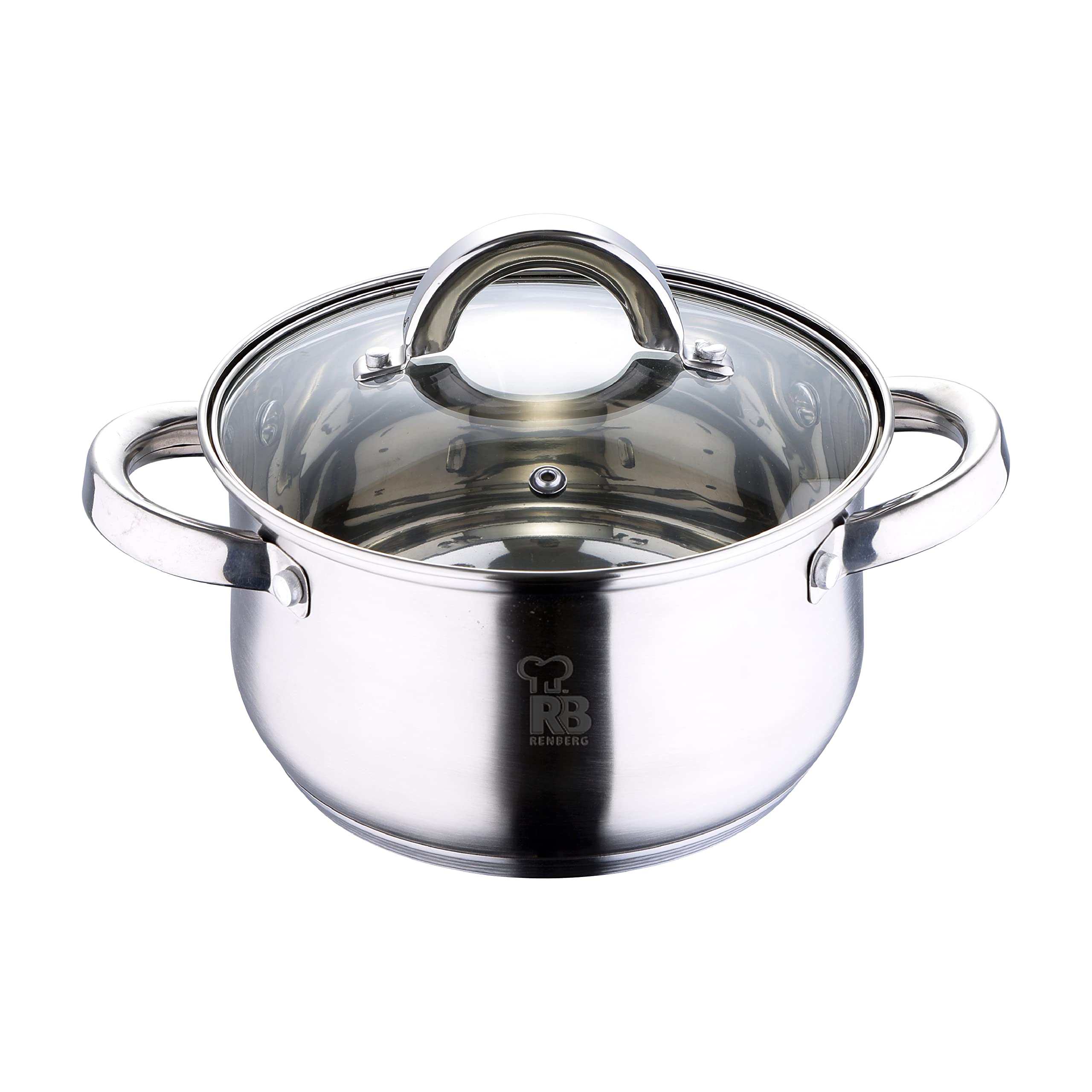 Renberg Alexander Casserole with Lid, Silver, 3.9 Litre/20 x 12.5 cm