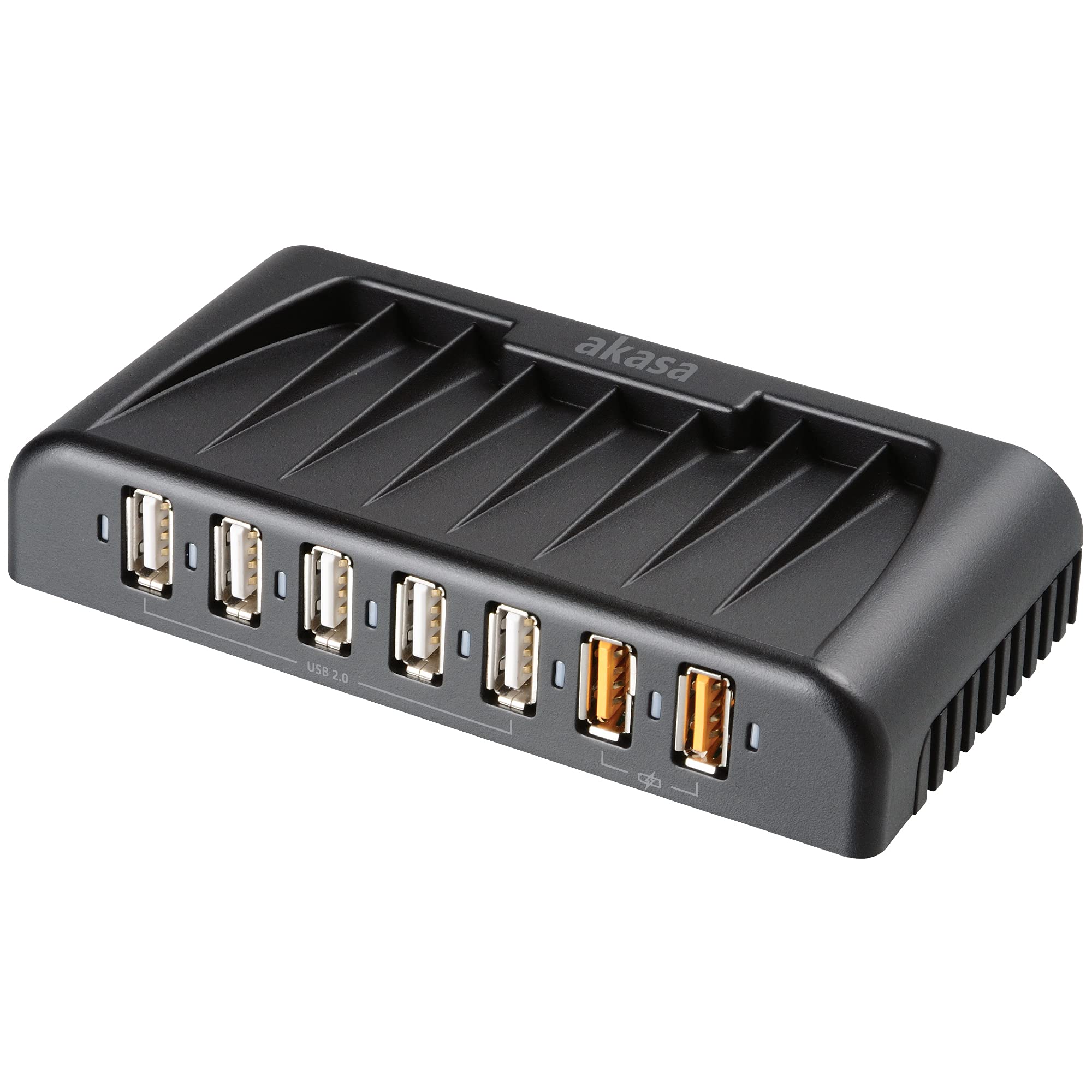 Akasa Connect 7 FC | 5Port USB 2.0 Hub | 2 Fast Charging Ports | AK-HB-12BK