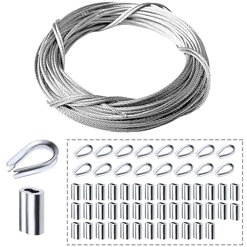 Amadget Stainless Steel Wire Rope, 316 Marine Grade Cable Railing Kit ...