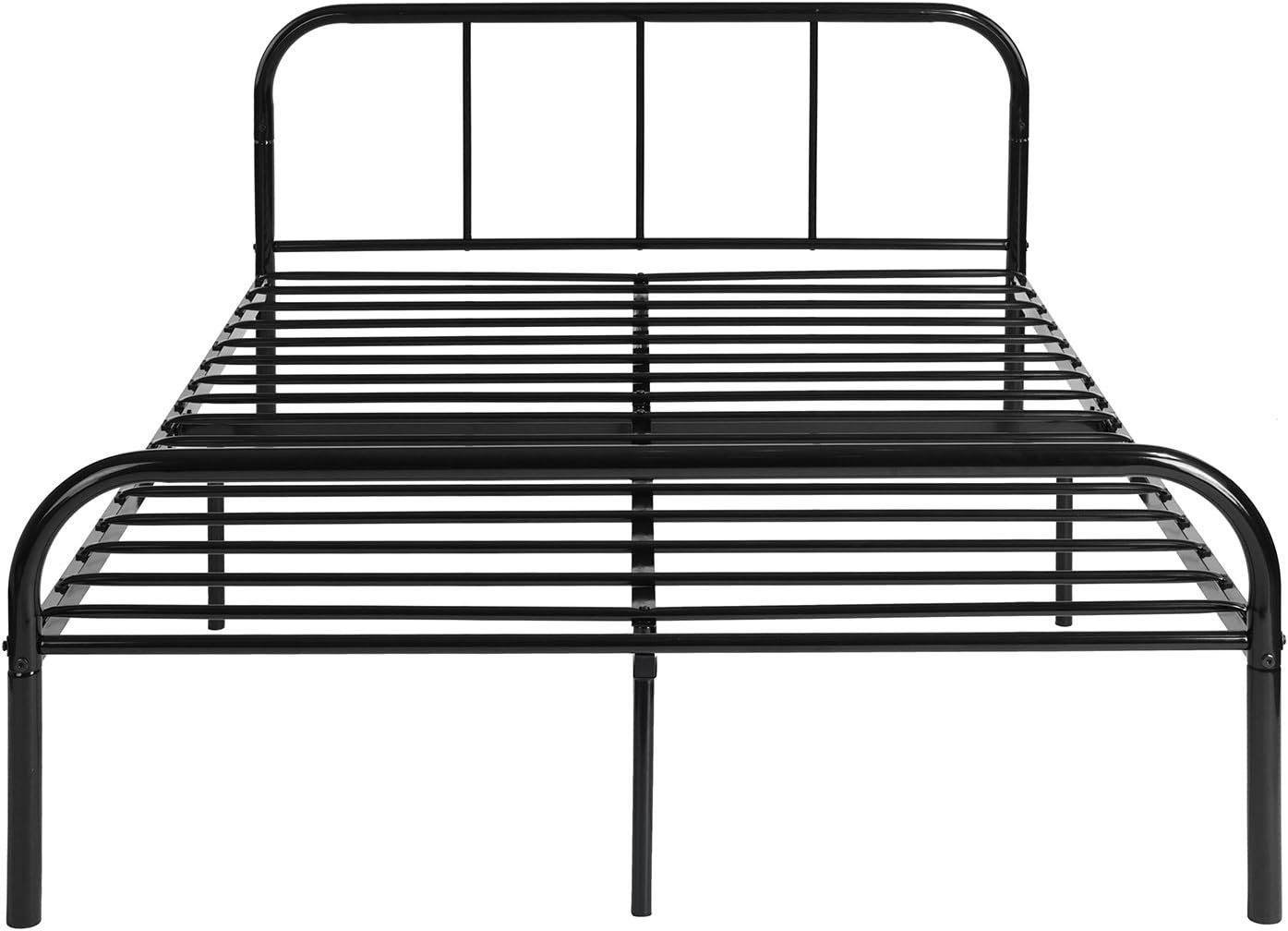 H.J WeDoo Double Metal Bed Frame 4ft 6 Single Solid Bedstead Base with 2 Headboard for Adults