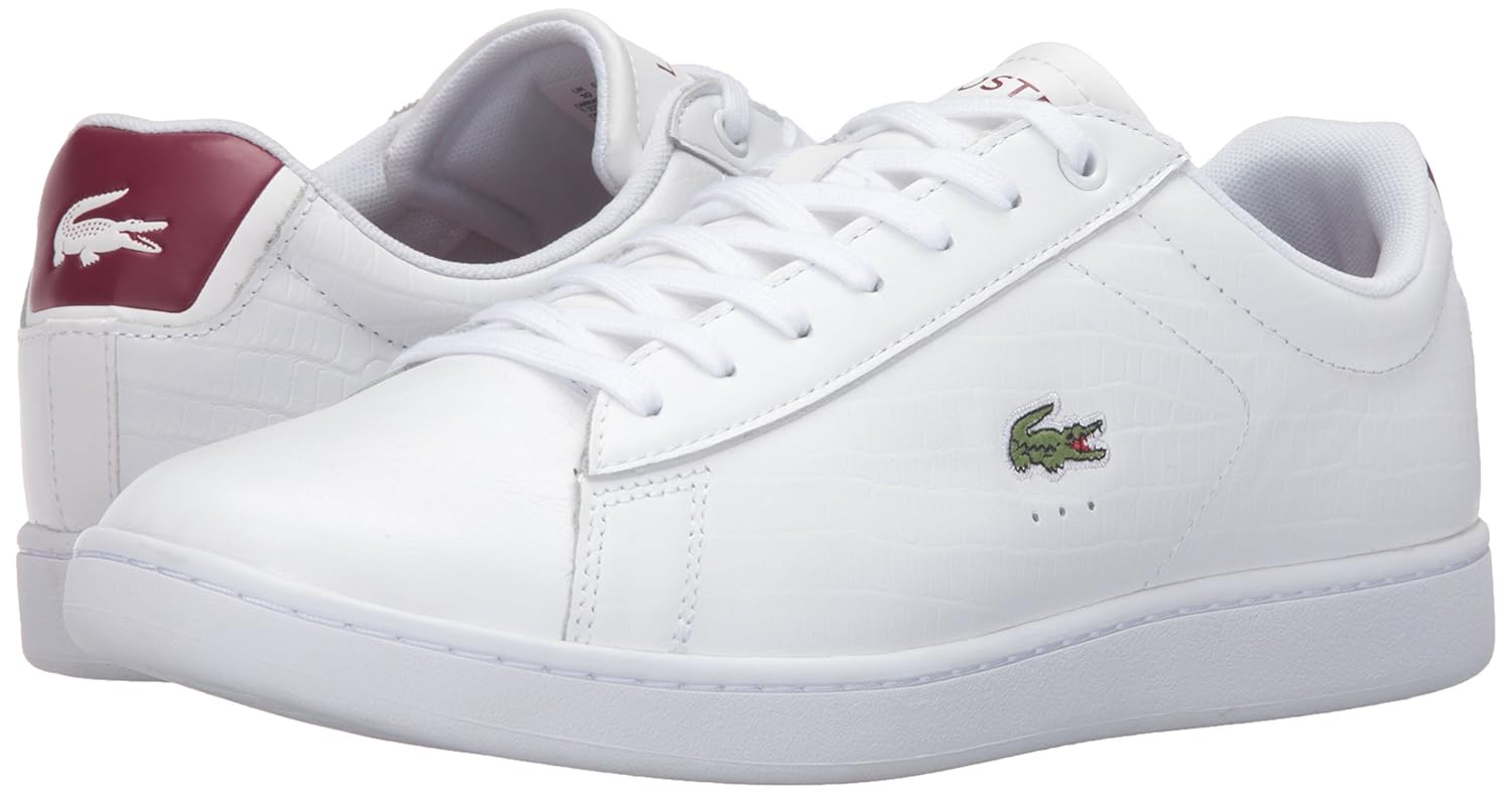 lacoste carnaby evo white burgundy