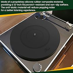 Turntable Platter Mat Black Rubber Silicone Design