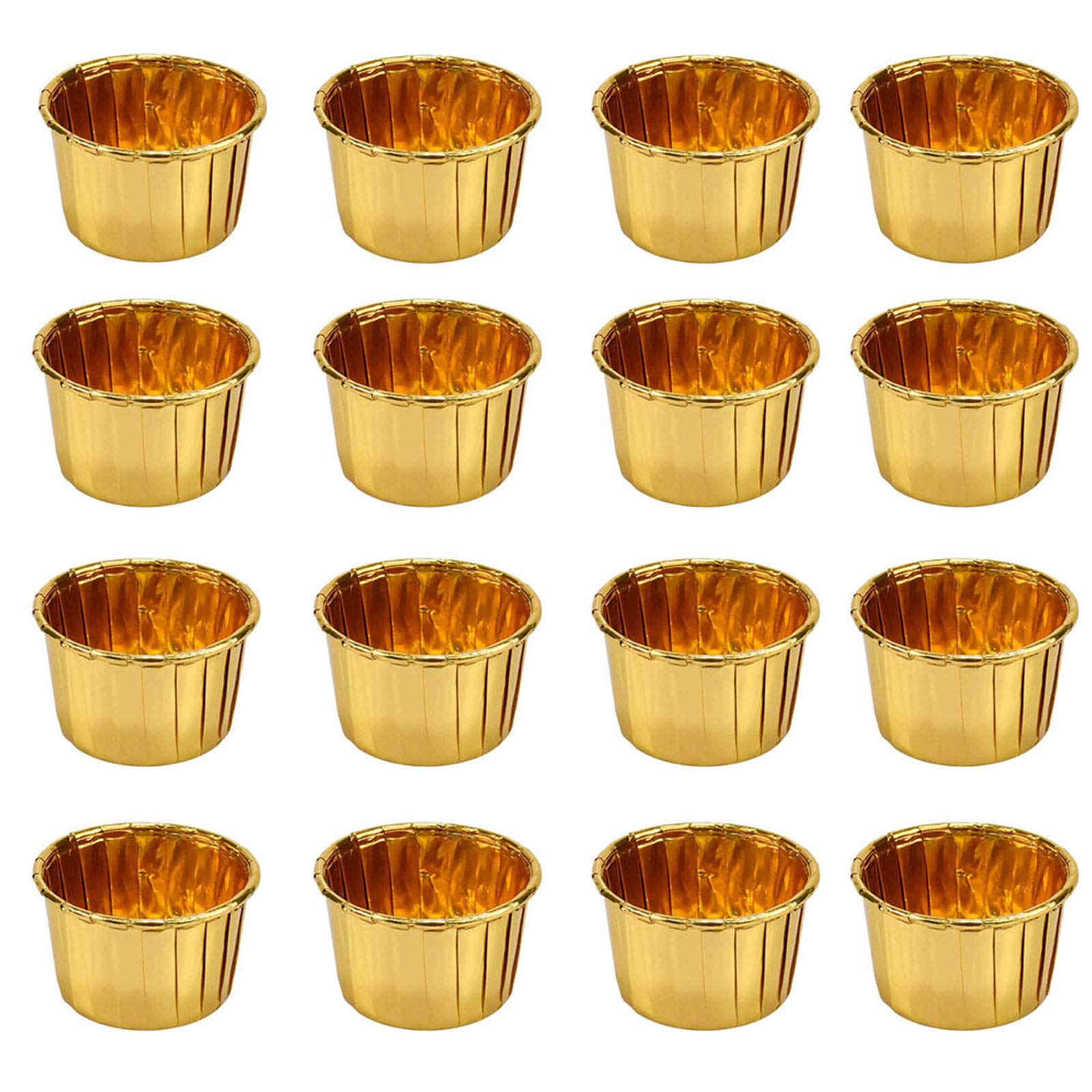 50 Pcs Gold Cupcake Cases, Muffin Baking Cups, Foil Baking Cups, Gold Muffin Cases, Gold Foil Cupcake Cases Liners, Mini Cupcake Cases, for Wedding Birthday Party (Gold)