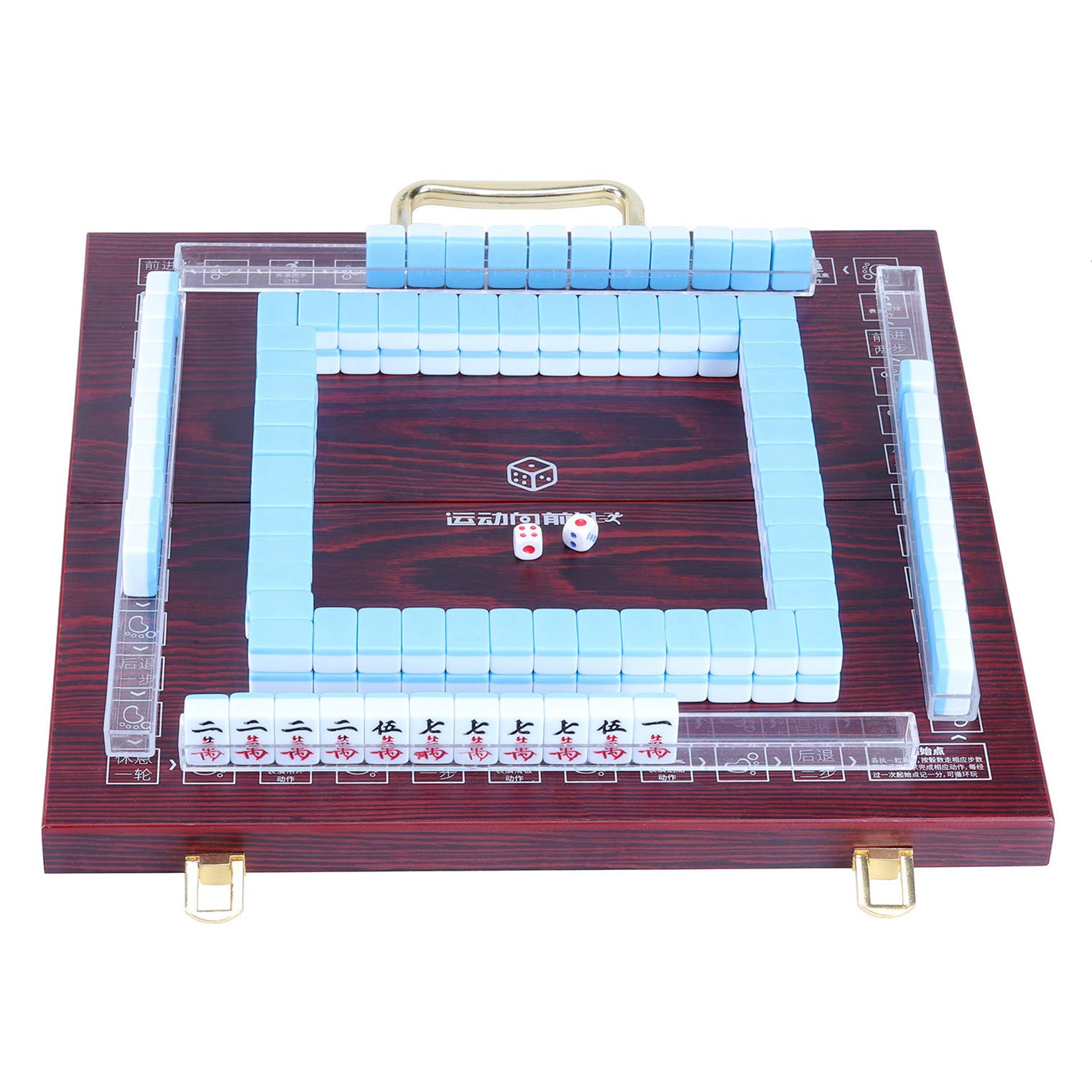 Photo 1 of Erencook Miniature Chinese Mahjong Game Set with Foldable Table 144 Mini-Tiles, Case, and Accessories, Travel Set (Blue, 22MM)