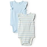 Amazon Essentials x Sofia Grainge Baby Girls' Embroidered Ruffle Bodysuit