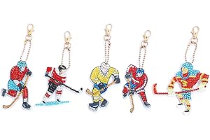 LUSandy 4pcs DIY 5D Easter Bunny Rabbit Eggs Diamond Painting Keychain Kits Special Shape Easter Diamond Art Key Chain