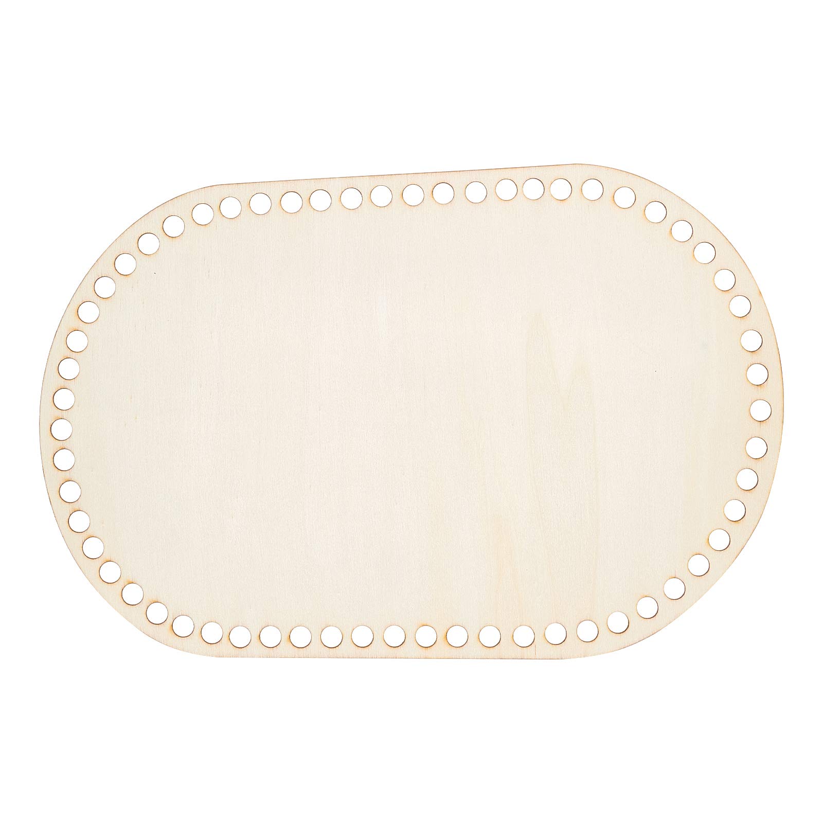 PH PandaHall Wooden Bottom Bags 300x195x2.5mm Rigid Oval Bottom Bag Wooden Base for DIY Basket Weaving Supplies Craft Creation Home Decoration, Hole: 8mm