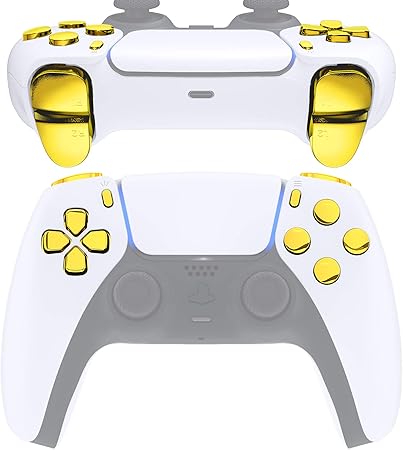 Amazon Com Extremerate Replacement D Pad R1 L1 R2 L2 Triggers Share Options Face Buttons For Dualsense 5 Ps5 Controller Chrome Gold Full Set Buttons Repair Kits With Tool For Playstation 5 Controller Computers