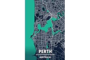 Perth Australia: 6x9 Lined Journal | Memory Book | Travel Journal | Diary To Record Your Thoughts | Graduation Gift | Teacher Gifts | Dark Blue and ... People Who Love To Travel | Perth Australia