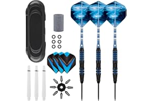 Deetenks Steel Tip Darts Set 3 Pack 22 Grams Metal Tip Darts Set Professional Metal Darts for Dartboard