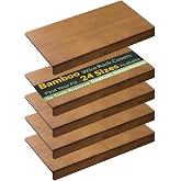 Gashell Wire Shelf Covers, Bamboo Wire Rack Covers for Pantry, Closet | 4pcs, 24"W x 12"D, No tools required, Waterproof, Eas