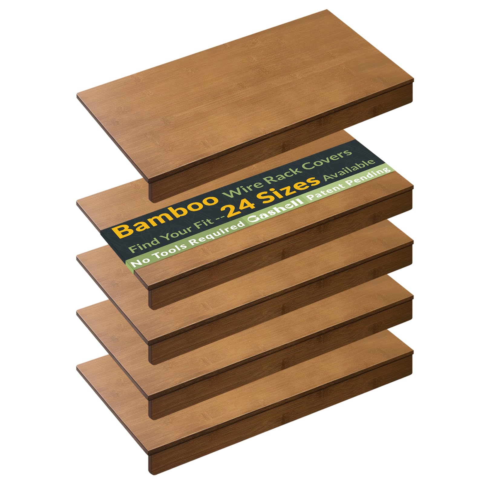 Photo 1 of *USED*
Gashell Wire Shelf Covers, Bamboo Wire Rack Covers for Pantry, Closet (4pcs, 38" W x 12" D)