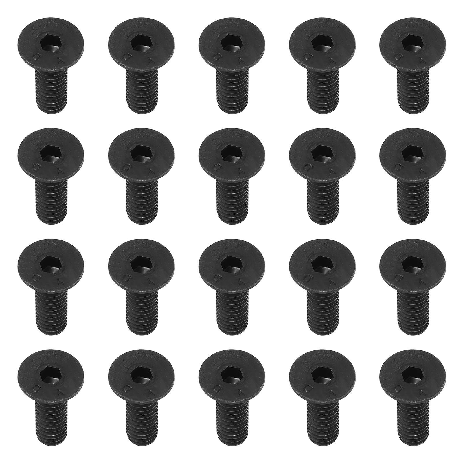 PATIKIL 5/16-18 x 1" Flat Head Socket Cap Screws, 20 Pack Flat Countersunk Bolts Carbon Steel Hex Socket Drive Machine Screws Full Thread Black Oxide Grade 10.9
