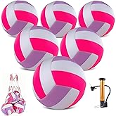 HYPGARD 6 Pack Volleyballs Official Size 5, Waterproof Soft Bulk Recreational Volley Balls with Pump and Net Bag for Indoor Outdoor Beach Sand Water Pool Game Training Match for Teenager Beginner