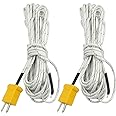uxcell 2pcs K Type 0-400C Thermocouple Probe Sensor 5 Meter for Thermometer