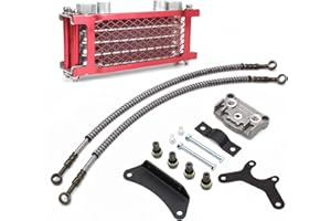 PowerMotor Motorcycle Engine Oil Cooler,Universal Engine Oil Cooling Kit for ATV Pit Bike Motorbike,Dirt Bike Oil Cooler Cooling Engine Radiator Kit Universal for 70cc 110cc 125cc 140cc Motorcycle