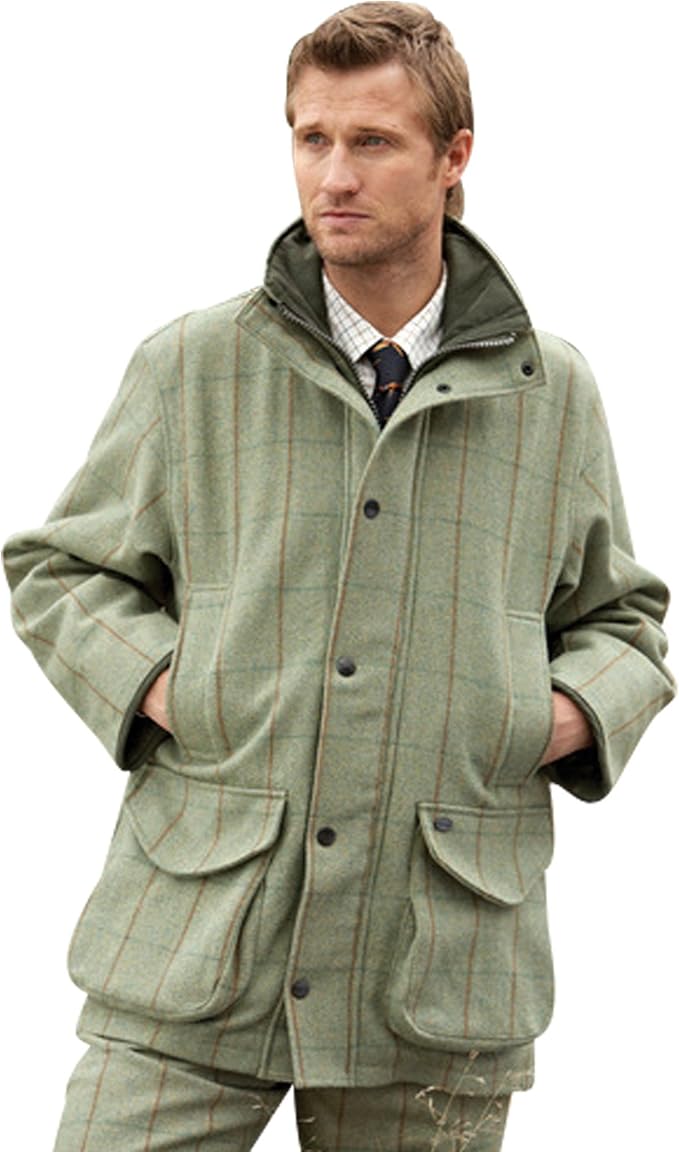 Sherwood Forest Men's Windsor Tweed Shooting Jacket Olive/Brown Check, Large Amazon.co.uk