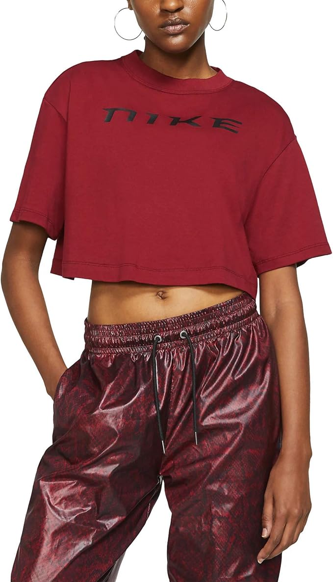 red nike crop top