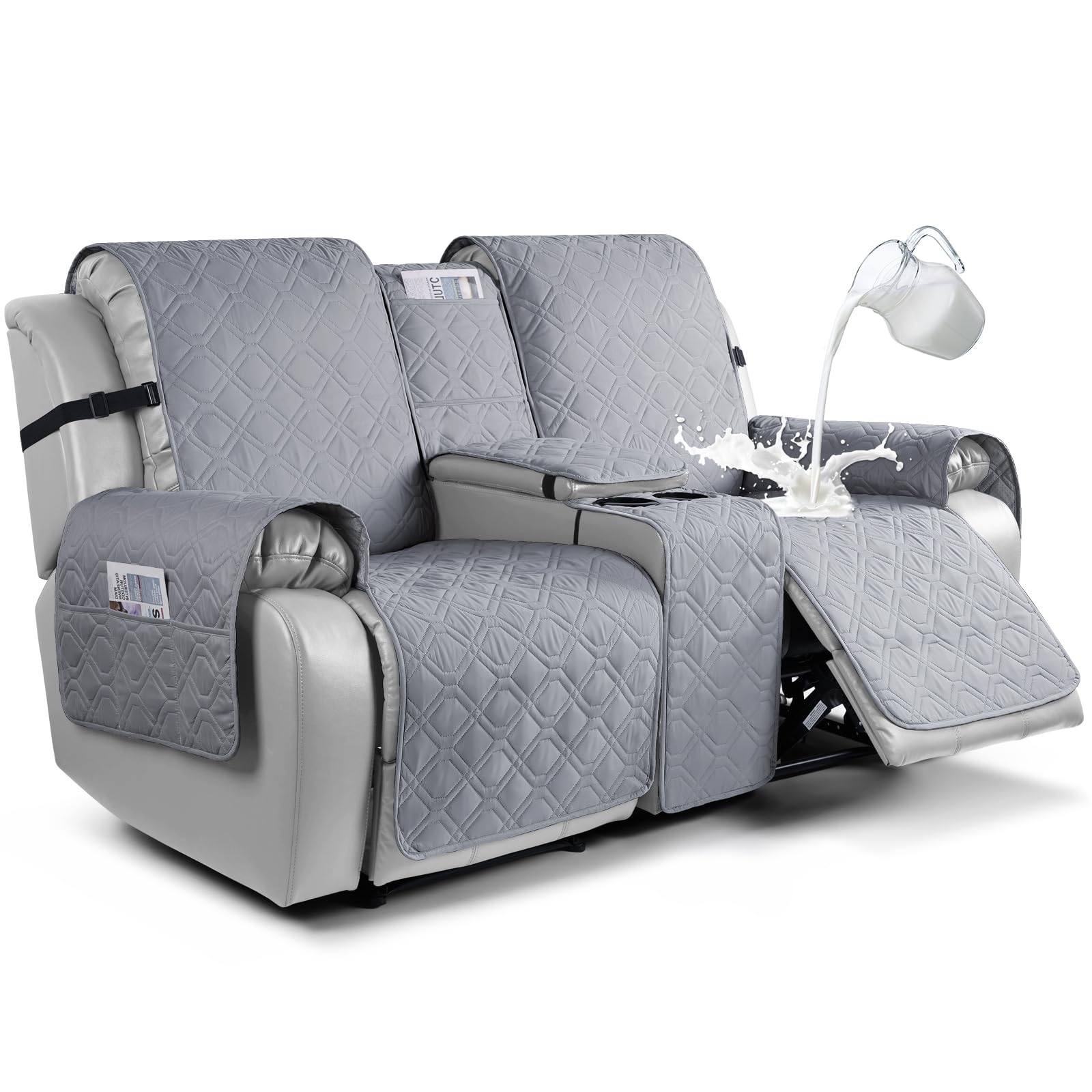 Vansofy Loveseat Cubierta Reclinable Con Consola 100% Imperm | Cuotas
