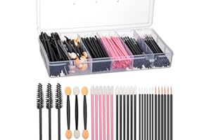 300pcs Disposable Makeup Tool Kit,Brow brush/Mascara brush/Lip Applicators/Eyeshadow applicators/Eye liner brush,JASSINS Makeup Disposable Accessories With Organizer Box