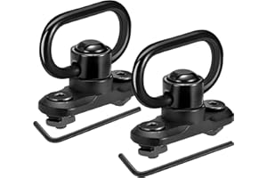 EZshoot 1.25 Inch Sling Swivels for M-Lok, Sling Mount Mloc Attachment Set, 360° Rotation with Push Button (2 Pcs)
