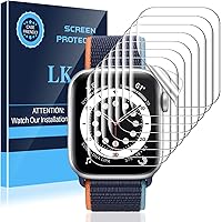 LK 8 Pack Screen Protector for Apple Watch 40MM Series 6, Series 5, Series 4, SE - Max Coverage Bubble, Free Anti…