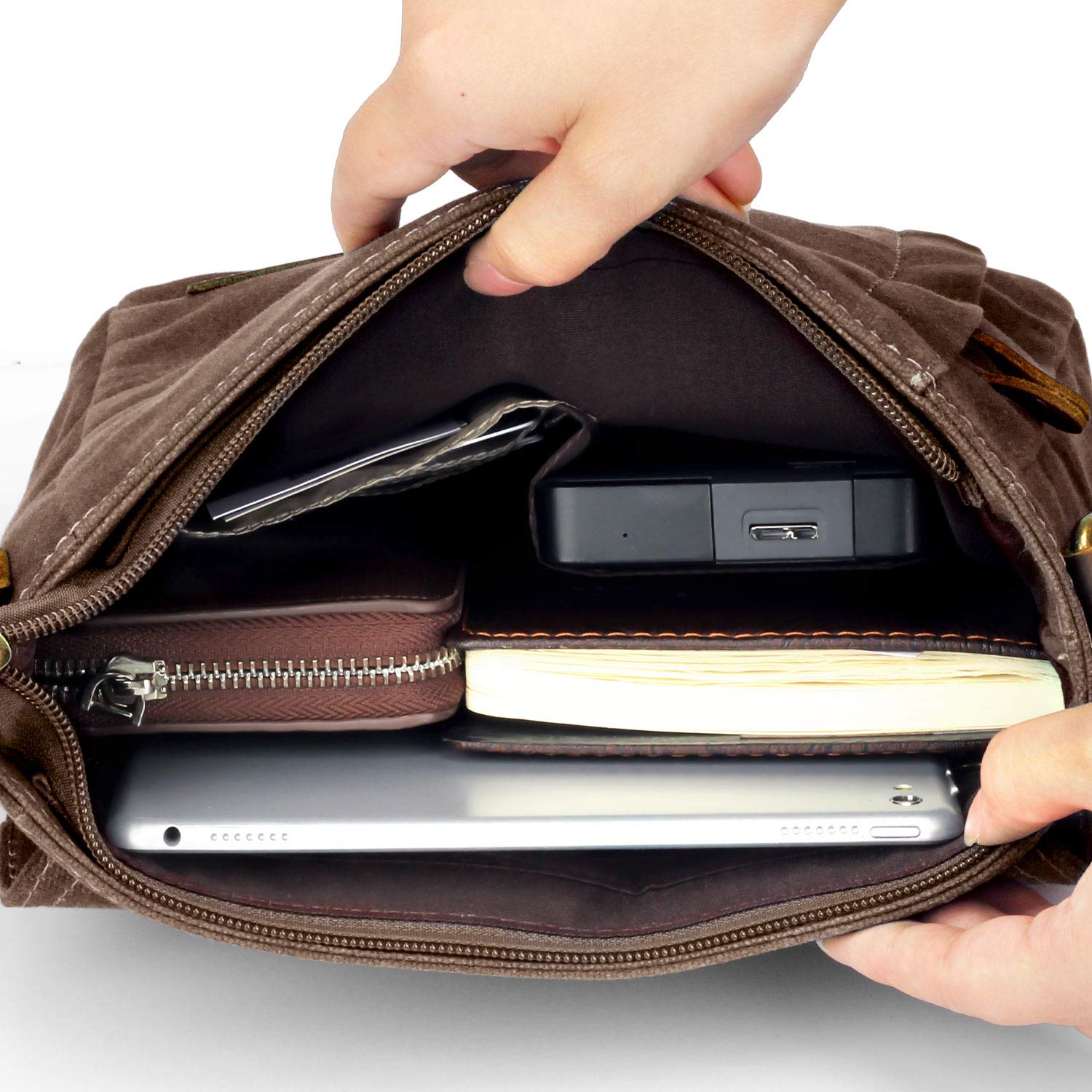 Manificent Messenger Bag, Water-resistant Canvas Shoulder Bags Anti-theft Brush Crossbody Bags