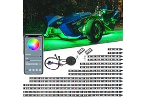 LEDGlow 20pc Bluetooth Advanced Million Color LED Accent Underlow Lighting Kit Compatible with Polaris Slingshot - Smartphone App - Brake Lights Feature - Waterproof Control Box - Flexible Strips